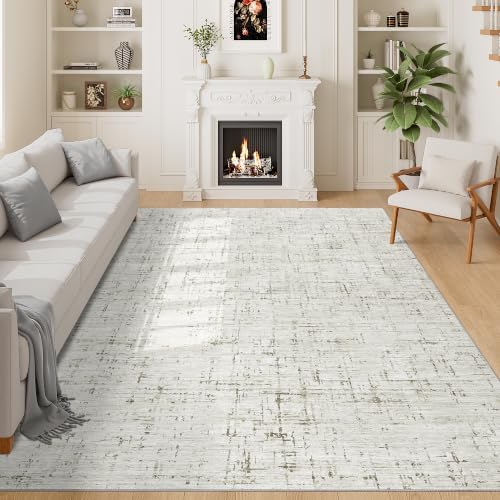 DUKINO 8x10 Washable Area Rugs, Abstract Rug by DUKINO