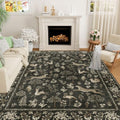 DUKINO 6x9 Area Rug Washable Animal Living Room Rug Non Slip Charcoal Black by DUKINO