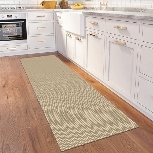 KOZYFLY Washable Runner Rug, 2x6 Ft, Sand/Ivory - Image 2