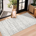 2x4 Runner Rug for Hallway: Washable Non Slip Moroccan Kitchen Rugs Grey by BYYVOORugsforYourHome
