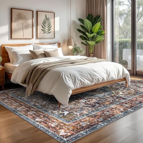 KOZYFLY Boho Area Rug 6x9 Ft Thin Rugs by KOZYFLY