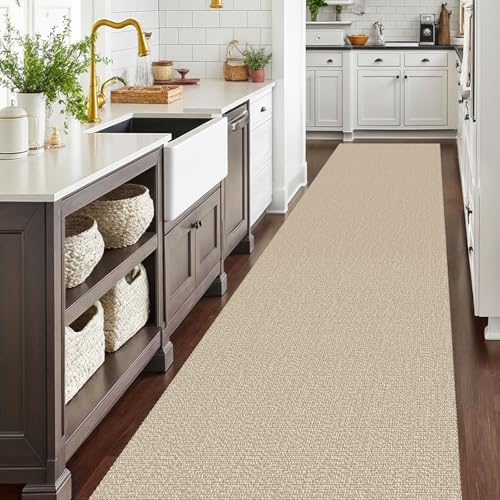 EARTHALL Washable Runner Rug, Non Slip Hallway Runner, 3x16 Ft, Sand/Beige - Image 6
