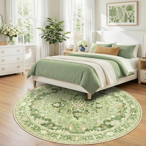RELEANY Washable Area Rug, Round 8ft - Image 3
