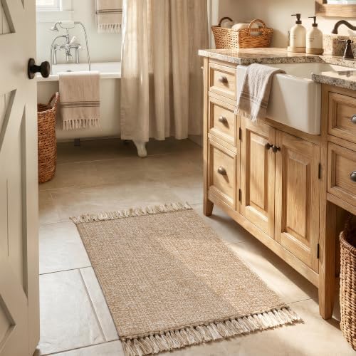Collive Boho Small Bathroom Rug 2' x 3', Modern Farmhouse Rugs by Collive