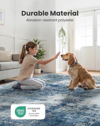 Amada Washable 9'x12' Abstract Area Rug - Image 7