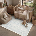 PureCozy Light Blue Small Area Rug 4x6 Vintage Floral by PureCozy