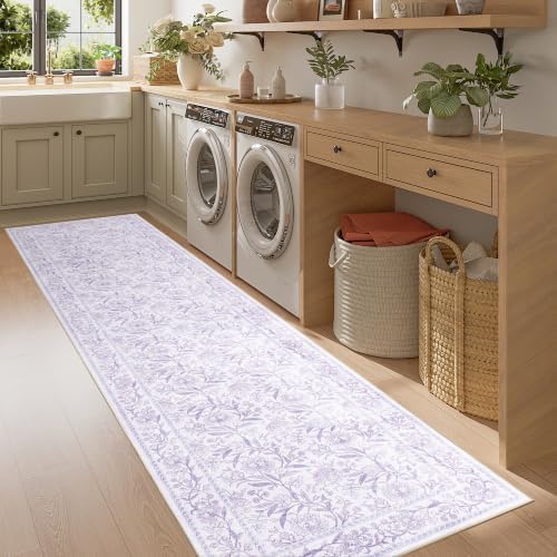 DUKINO 2x8 Runner Rug, Washable Vintage Floral Kitchen Rugs - Image 3