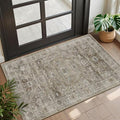 2x3 Entryway Rug Brown Grey Washable Kitchen Rugs by Zeeinx