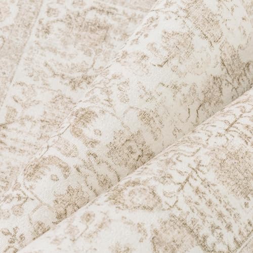 PureCozy Beige Area Rug 10x14 Vintage Floral - Image 6