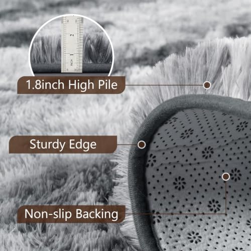 5x7 Grey Fluffy Soft Area Rug Non-Slip - Image 6