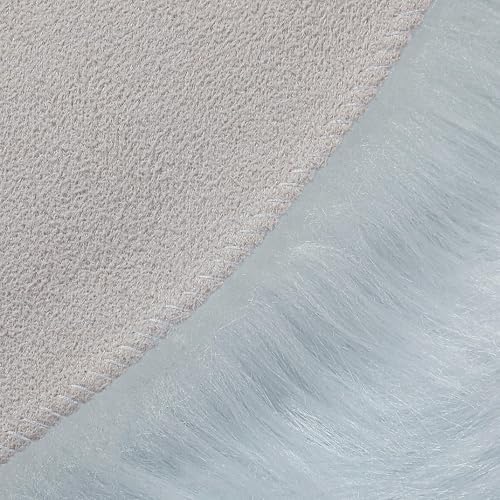 linmopm Faux Fur Sheepskin Rug, 3x3 ft - Image 5