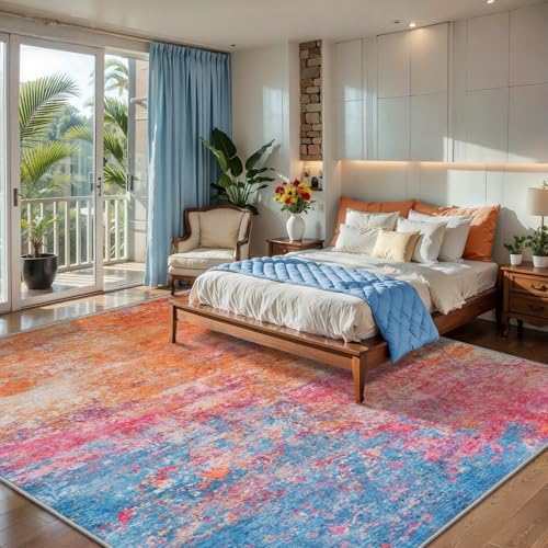 Colorful Abstract 6x9 Washable Are Rugs - Image 7