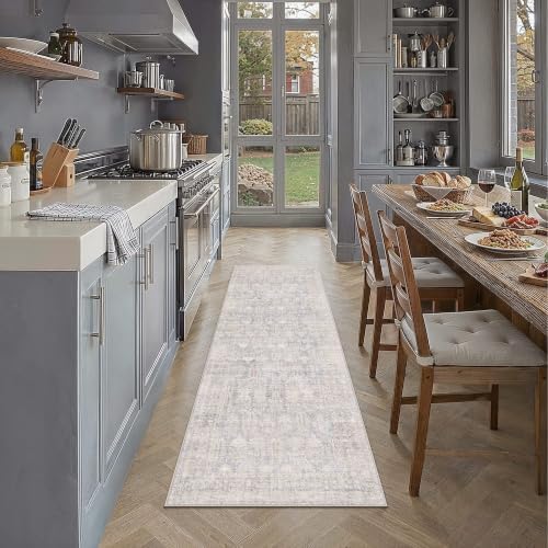 HUGEAR Blue Cream 2x6 Neutral Runner Rugs - Image 2