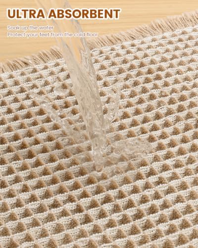 Smiry Waffle Bath Mat 24X16, Soft Absorbent Bathroom Rugs - Image 5
