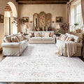 8x10 Area Rugs for Living Room, Washable Vintage Retro Floral Rug, Low Pile Non by Yarooge
