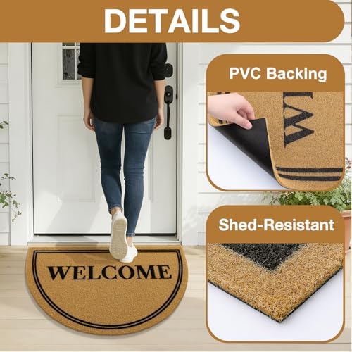 OLANLY Half Circle Door Mat 47x32, Low Profile Doormat - Image 4