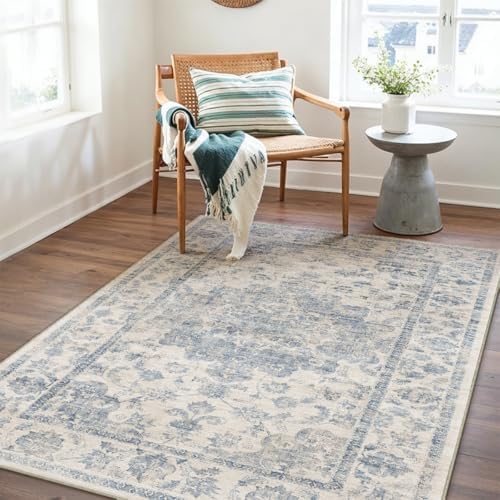3x5 Blue Neutral Area Rug - Image 3