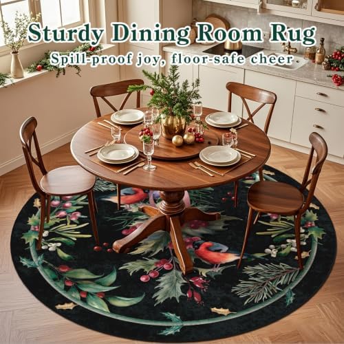 nesrt Black Christmas Round Washable Area Rugs 6ft Non Slip - Image 3