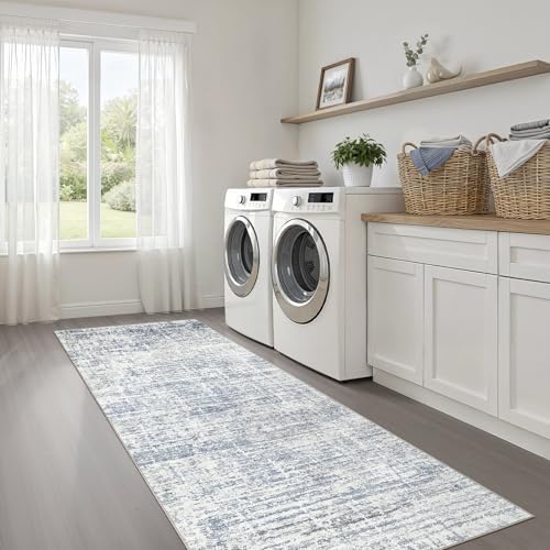 LOONGRUG Runner Rug 3x8 Washable Non-Slip Kitchen Neutral Rug Blue - Image 6