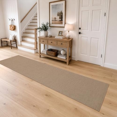 DEXI Thin Hallway Runner Rug 2'8"x14', Non Slip Entryway Rugs, Dark Beige - Image 3