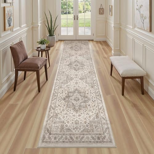 cotiled 2x8 Hallway Runner Rug for Entryway, Non-Slip Vintage, Light Brown - Image 5