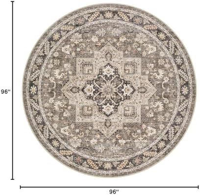 cotiled 8ft Round Living Room Area Rug, Traditional - Image 2