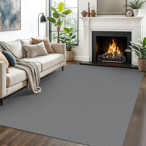 EARTHALL Washable Area Rug, Non Slip Living Room Rug, 5x7 Ft, Dark Gray by EARTHALL
