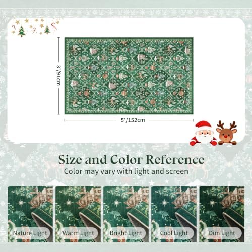 3x5 Christmas Non-Slip Area Rug - Image 2