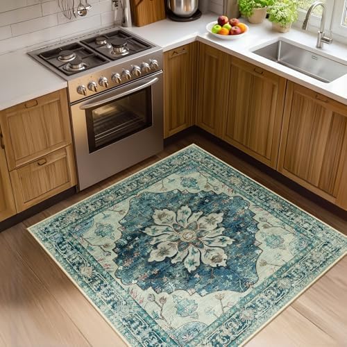 RELEANY Washable Area Rug, Square 4'x4' by RELEANY