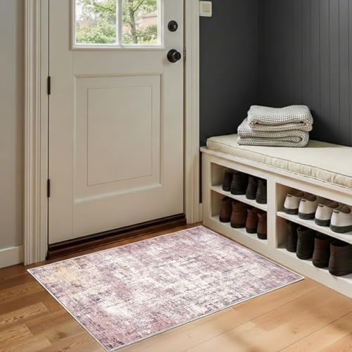 2x3 Area Rug Washable Abstract: Non Slip Throw Rugs - Image 5