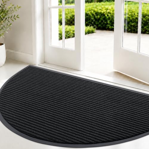 OLANLY Half Circle Front Door Mat 47x23, Waterproof Heavy-Duty Doormat by OLANLY