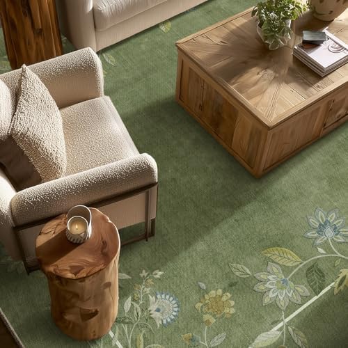 5x7 Area Rugs for Living Room: Washable Bedroom Rug Non Slip Floral Carpet - Image 3