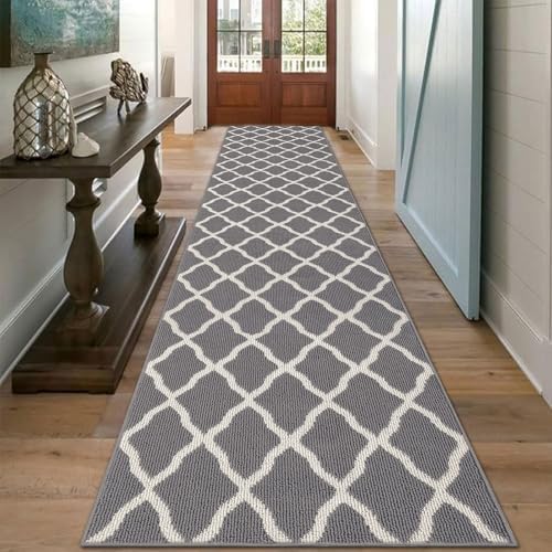 SHACOS Hallway Runner Rugs 2.6x12 ft Long Washable Non Slip Rubber Backing by SHACOS