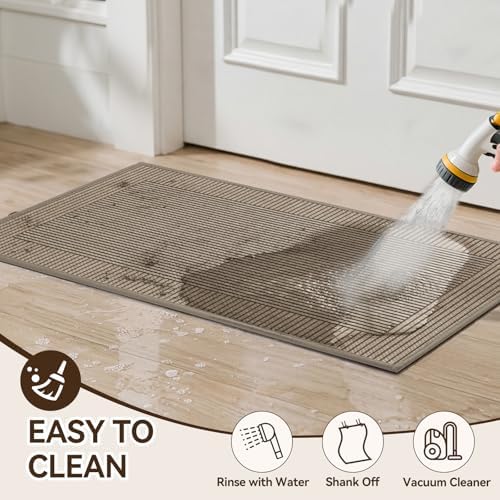 Door Mat 17"x30", Thin Dirt Trapper Entryway Front Doormat - Image 6