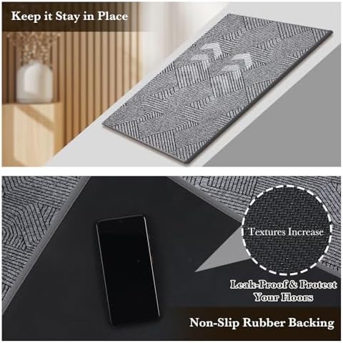 Front Door Mat Indoor Entrance Welcome Entry Mat Gray 30"x48" - Image 5