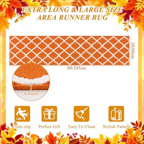 SHACOS Fall Runner Rug 2x8 ft Non Slip Washable Hallway Kitchen Rug Runner - Image 2