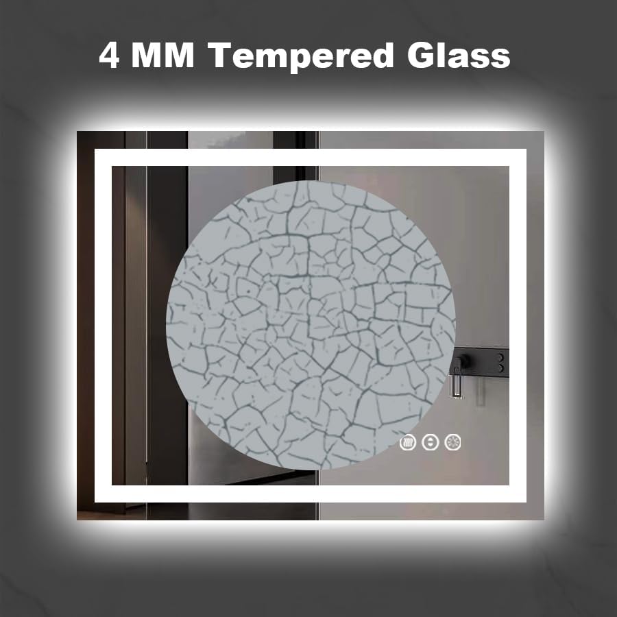 Amorho LED Bathroom Mirror 60" X30" with Front Light and Backlight, Large Vanity Mirrors for Wall, Anti-Fog, ShatterProof, Memory, 3 Colors, ETL Listed