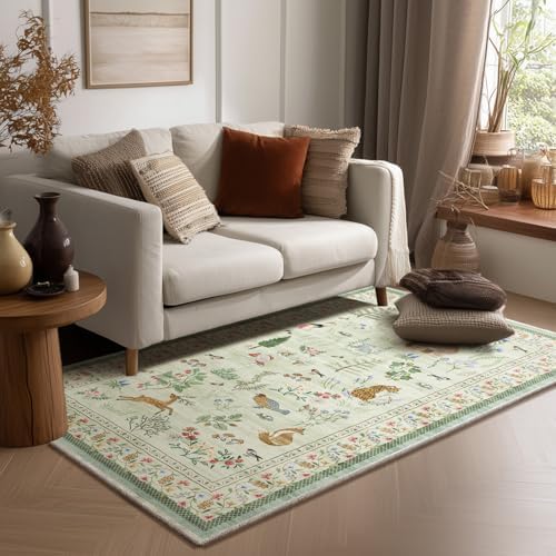 Washable Small Throw Rugs for Entryway: Door Mat Indoor Entrance 4x6 Area Rug by palohom