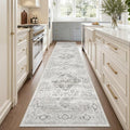 Washable 2.6x10 Runner Rug, Non Slip Hallway Rugs Ivory/Gray by Xilixili