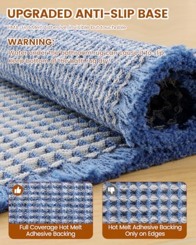 Smiry Waffle Bath Mat 47X24, Soft Absorbent Bathroom Rugs - Image 6