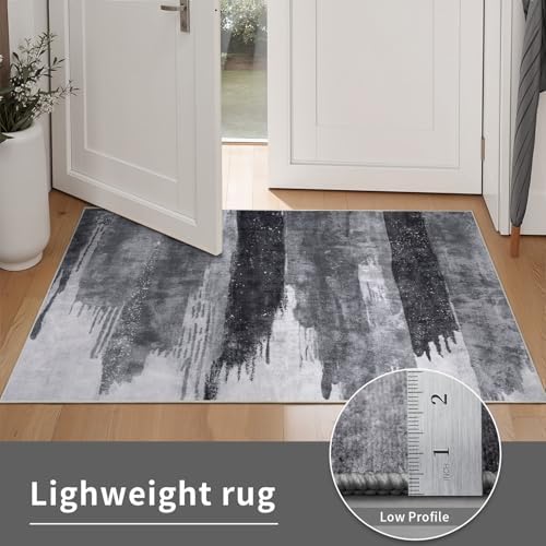 Ciicool 5x7 Area Rugs for Living Room, Modern Abstract Washable Carpet Grey - Image 5