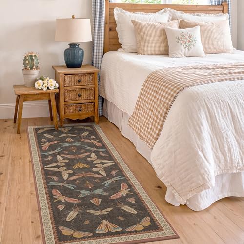 Brown 2x5 Runner Rug, Washable Non Slip Carpet - Image 4