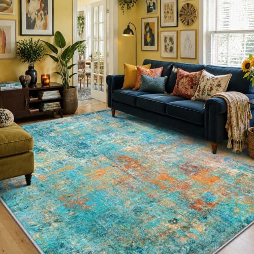 RELEANY Washable 8'x10' Abstract Area Rug - Image 3
