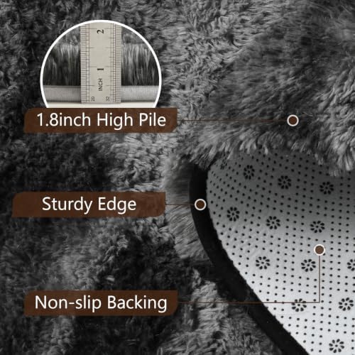 4x6 Black Fluffy Soft Area Rug Non-Slip - Image 6