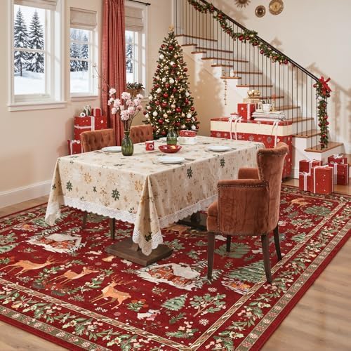 Lahome Christmas Rug for Living Room, 8x10 Soft Large Rug for Bedroom, - Image 6