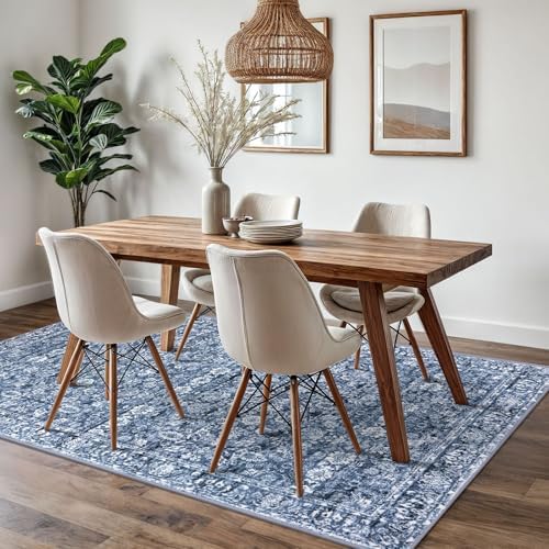 SIILOOM 5x7 Washable Area Rug, Non Slip Indoor Mat - Image 3