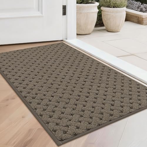 BEQHAUSE Dirt Trapper Door Mat Non-Slip Entryway Rugs by BEQHAUSE
