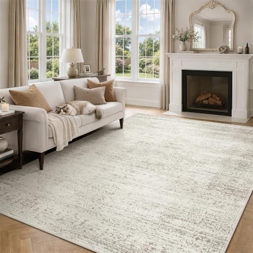 Aelenmu 5x7 Area Rugs for Living Room Beige Cream Neutral Washable by Aelenmu