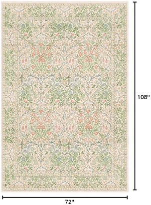 Beige Green 6x9 Washable Area Rugs - Image 2