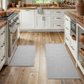 MatEssenz 2-Piece Kitchen Rugs Set, Faux Linen Woven Textured Washable Kitchen by MatEssenz